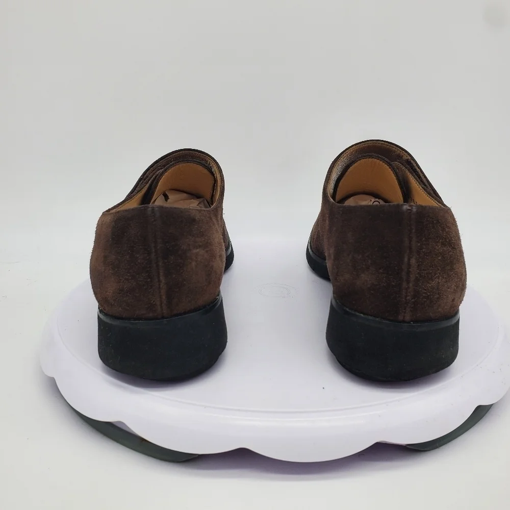 Salvatore Ferragamo Shoe Women's 7.5B Luxury Gancini Logo Suede Brown